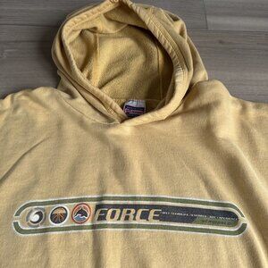 Vintage SeaWorld Force‎ Hanes Heavyweight Comfort Sweatshirt Hoodie Yellow XL